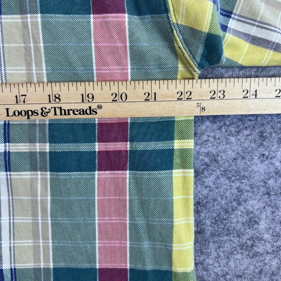Duck Head Polo Shirt Mens XL Plaid Multicolor Short Sleeve 90s Classic Preppy - Picture 4 of 8